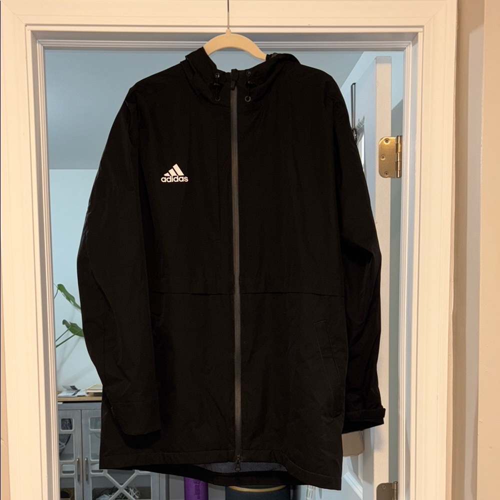 Adidas Black Windbreaker Jacket with Hood